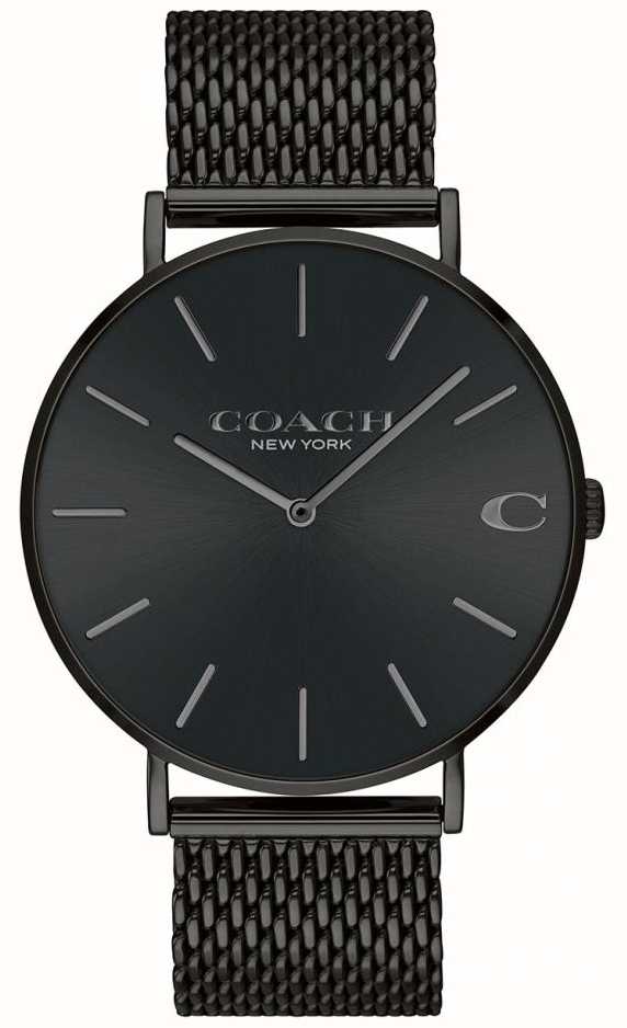 Coach Charles Black Dial Black Mesh Bracelet Watch for Men - 14602148 Buy Now By Coach