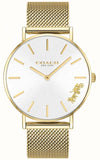 Coach Perry White Dial Gold Mesh Bracelet Watch for Women - 14503125 Buy Now By Coach