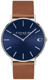 Coach Charles Blue Dial Brown Leather Strap Watch for Men - 14602151 Buy Now By Coach