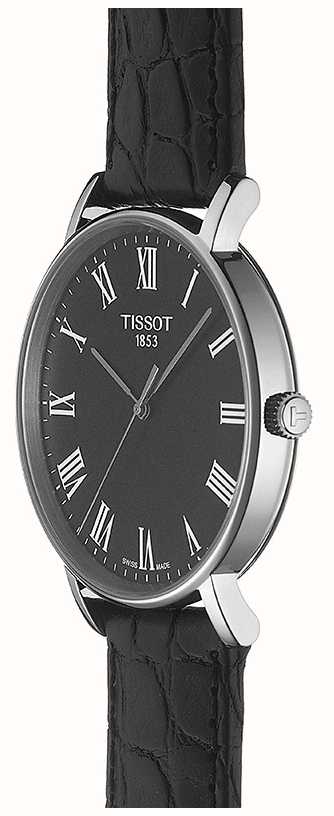 Tissot T Classic Dream Black Dial Black Leather Strap Watch for Men - T122.410.16.053.00 Buy Now By Tissot