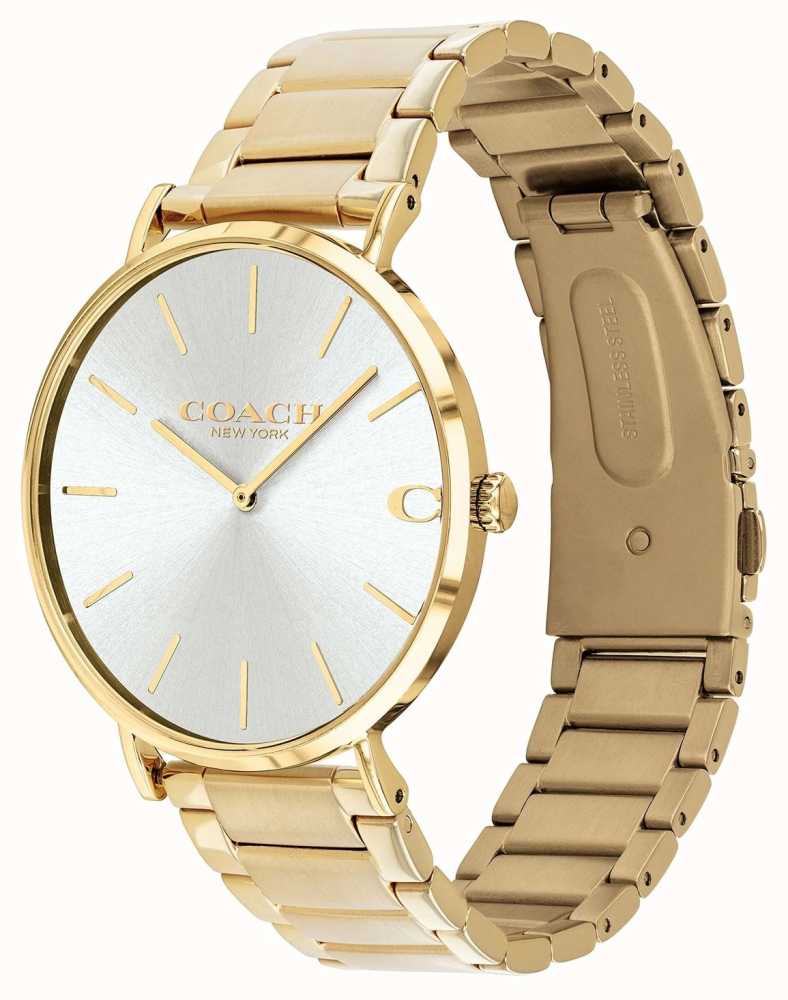 Coach Charles Silver Dial Gold Steel Strap Watch for Men - 14602430 Buy Now By Coach