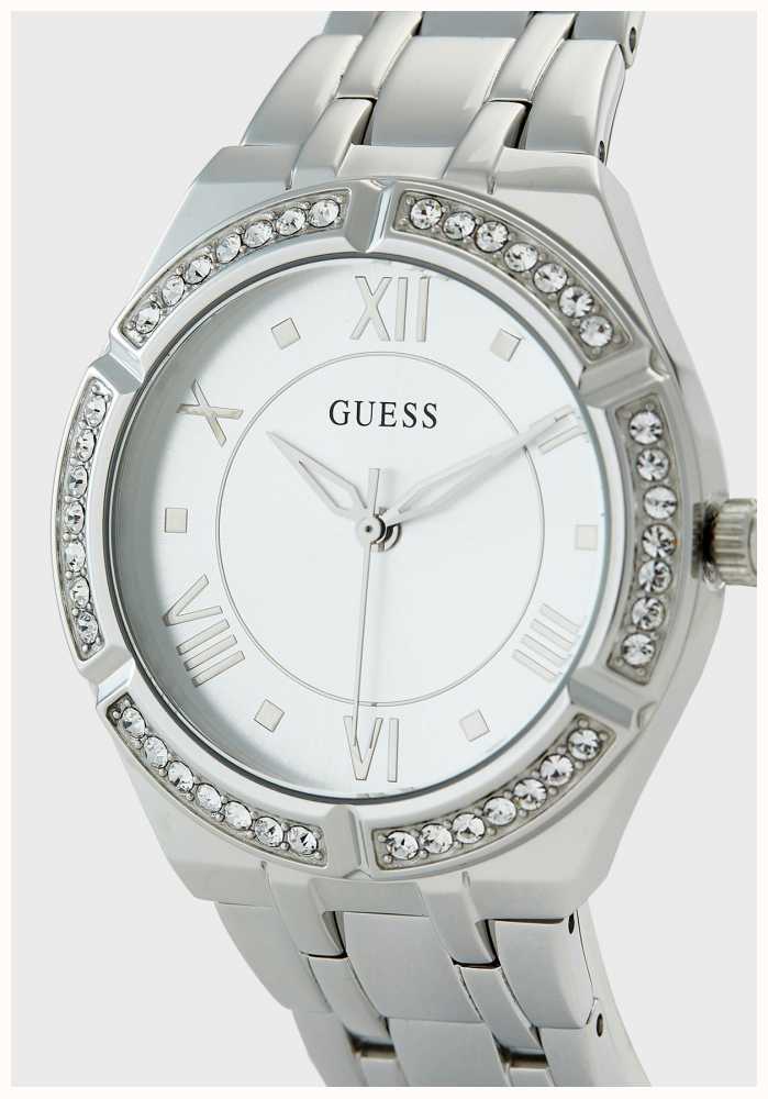 Guess Cosmo Diamonds Silver Dial Silver Steel Strap Watch For Women - GW0033L1 Buy Now By Guess