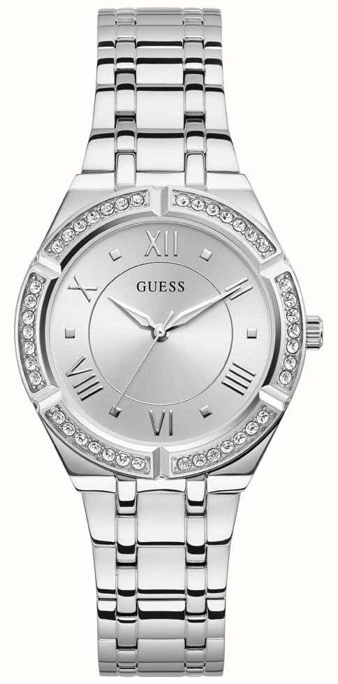 Guess Cosmo Diamonds Silver Dial Silver Steel Strap Watch For Women - GW0033L1 Buy Now By Guess