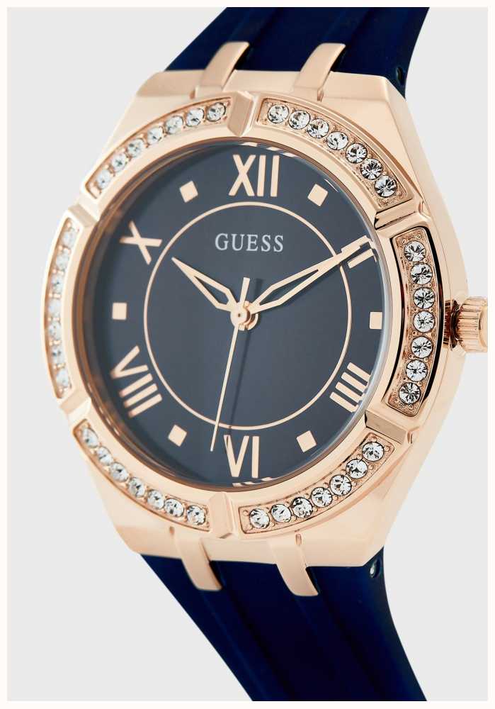 Guess Cosmo Diamonds Blue Blue Dial Blue Silicone Strap Watch for Women - GW0034L4 Buy Now By Guess