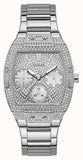 Guess Raven Diamonds Silver Dial Silver Steel Strap Watch for Women - GW0104L1 Buy Now By Guess