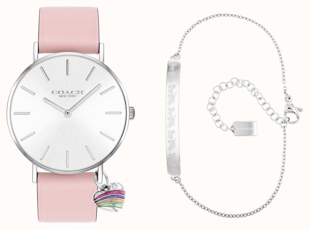 Coach Perry White Dial Pink Leather Strap Watch for Women - 14503128 Buy Now By Coach