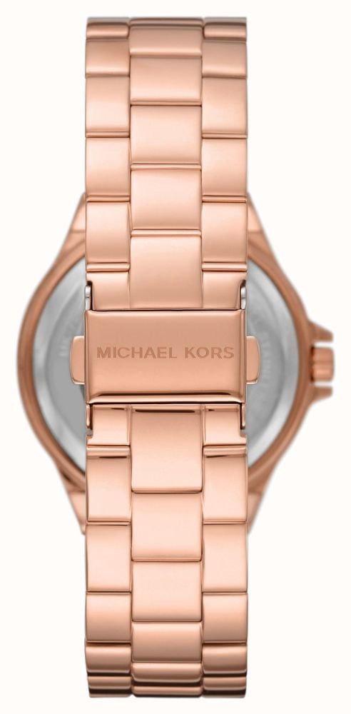 Michael Kors Lennox Three Hand Rose Gold Dial Rose Gold Steel Strap Watch For Women - MK7230 Buy Now By Michael Kors