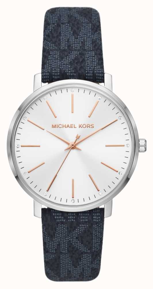 Michael Kors Pyper Quartz Silver Dial Blue Leather Strap Watch For Women - MK7244 Buy Now By Michael Kors