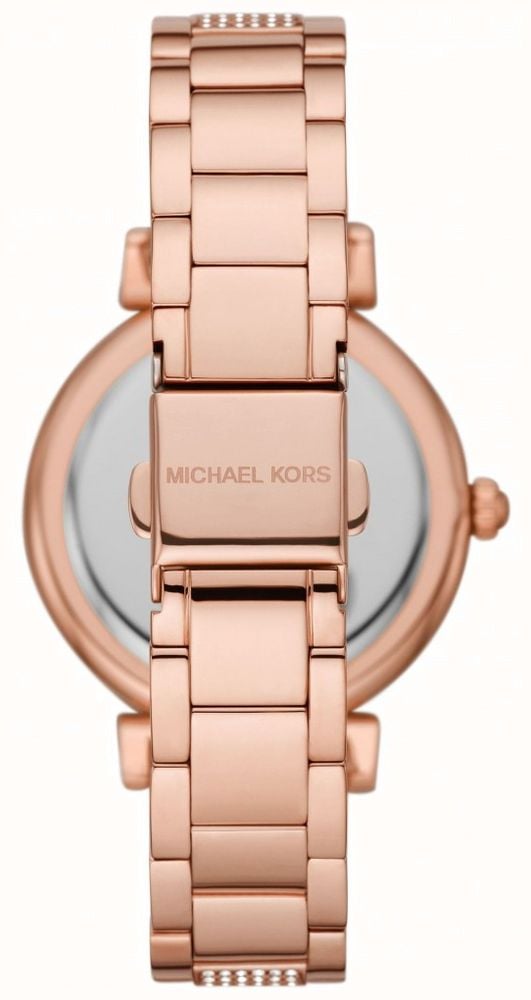 Michael Kors Abbey Three-Hand Analog Crystals Rose Gold Dial Rose Gold Steel Strap Watch for Women - MK4617 Buy Now By Michael Kors
