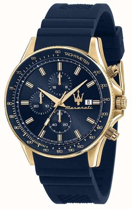 Maserati SFIDA Chronograph Blue Dial Blue Rubber Strap Watch For Men - R8871640004 Buy Now By Maserati
