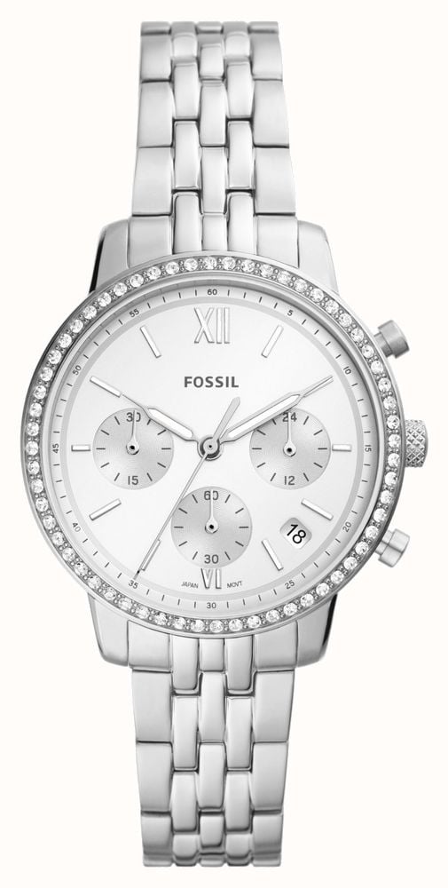 Fossil Neutra Chronograph Silver Dial Silver Steel Strap Watch for Women - ES5217 Buy Now By Fossil