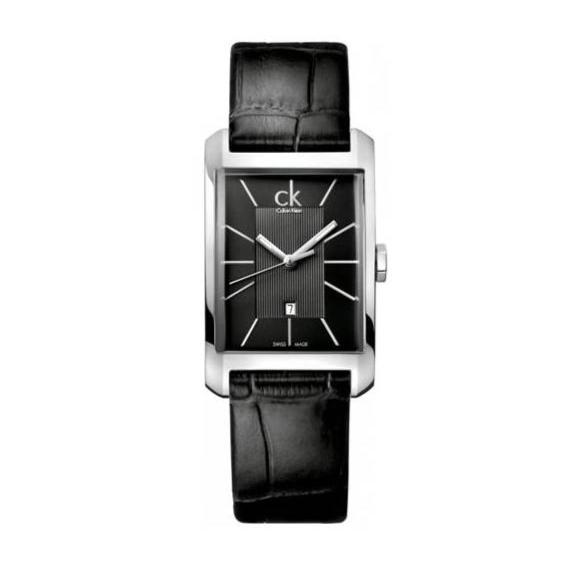 Calvin Klein Window Black Dial Black Leather Strap Watch for Men - K2M23107 Buy Now By Calvin Klein