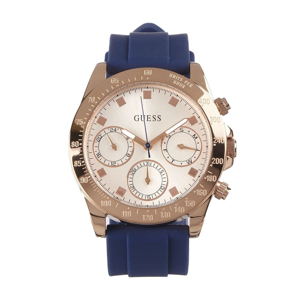 Guess Eclipse White Dial Blue Rubber Strap Watch for Women - GW0315L2 Buy Now By Guess