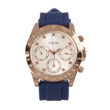 Guess Eclipse White Dial Blue Rubber Strap Watch for Women - GW0315L2 Buy Now By Guess