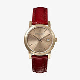 Burberry The City Gold Dial Red Leather Strap Watch for Women - BU9140 Buy Now By Burberry