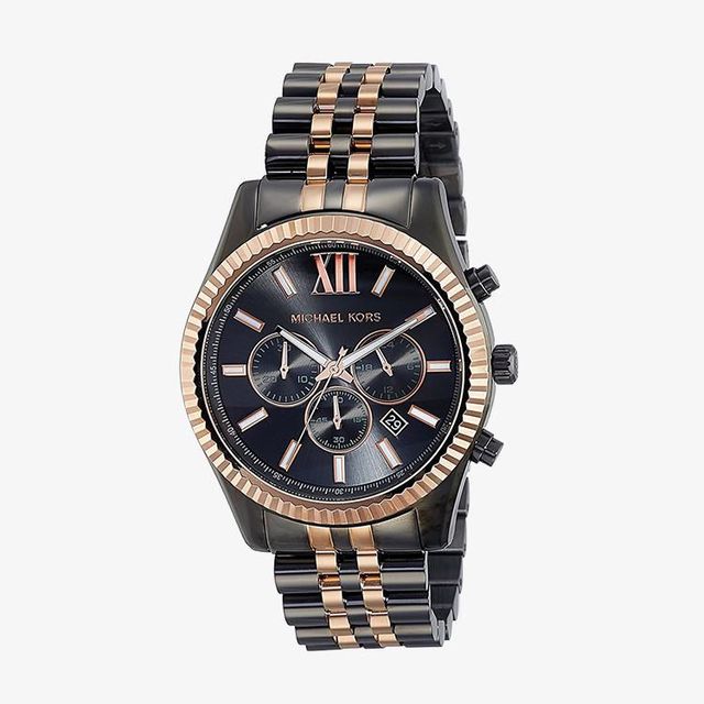 Michael Kors Lexington Chronograph Black Dial Two Tone Steel Strap Watch for Men - MK8561 Buy Now By Michael Kors