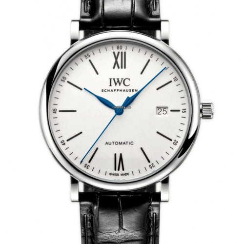 IWC Portofino Automatic '150 Years' Edition Automatic White Dial Black Leather Strap Watch for Men - IW356519 Buy Now By IWC