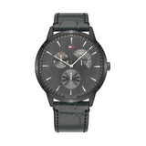 Tommy Hilfiger Brad Chronograph Quartz Grey Dial Grey Leather Strap Watch For Men - 1710388 Buy Now By Tommy Hilfiger