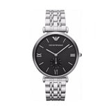 Emporio Armani Retro Black Dial Silver Steel Strap Watch For Men - AR1676 Buy Now By Emporio Armani