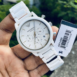 Emporio Armani Luigi Chronograph Ceramic White Dial White Ceramic Strap Watch For Men - AR1499 Buy Now By Emporio Armani
