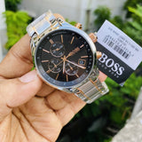 Hugo Boss Grand Prix Black Dial Two Tone Steel Strap Watch for Men - 1513473 Buy Now By Hugo Boss