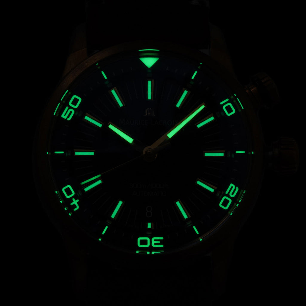 Maurice Lacroix Pontos Diver Limited Edition Black Dial Brown Leather Strap Watch For Men - PT6248-BRZ01-330-3 Buy Now By Maurice Lacroix