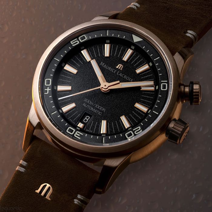 Maurice Lacroix Pontos Diver Limited Edition Black Dial Brown Leather Strap Watch For Men - PT6248-BRZ01-330-3 Buy Now By Maurice Lacroix