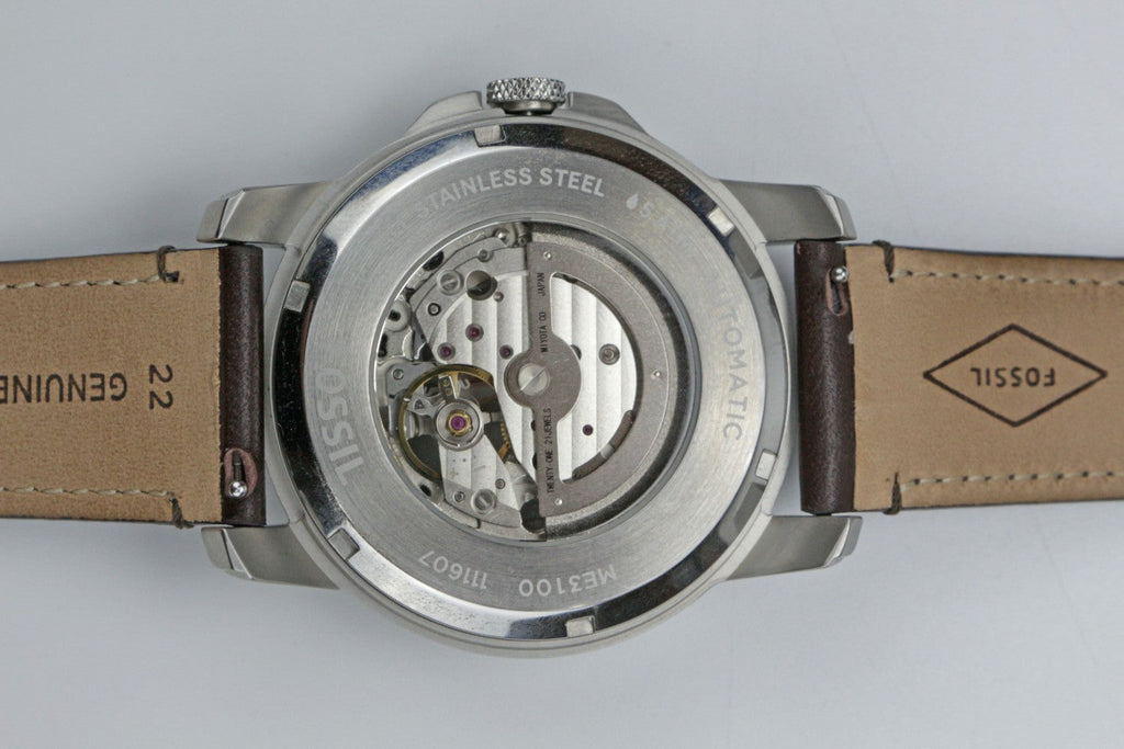 Fossil Grant Automatic Skeleton Black Dial Brown Leather Strap Watch for Men - ME3100 Buy Now By Fossil