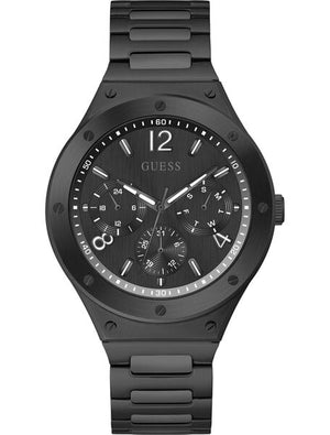 Guess Scope Multifunction Black Dial Black Steel Strap Watch for Men - GW0454G3 Buy Now By Guess