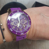 Marc Jacobs Rock Chronograph Purple Dial Purple Silicone Strap Watch for Women - MBM2549 Buy Now By Marc Jacobs