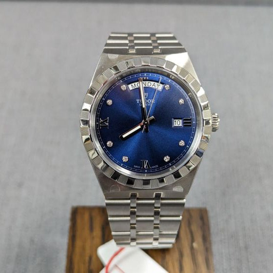 Tudor Royal Automatic Diamonds Blue Dial Silver Steel Strap Watch for Men - M28600-0006 Buy Now By Tudor