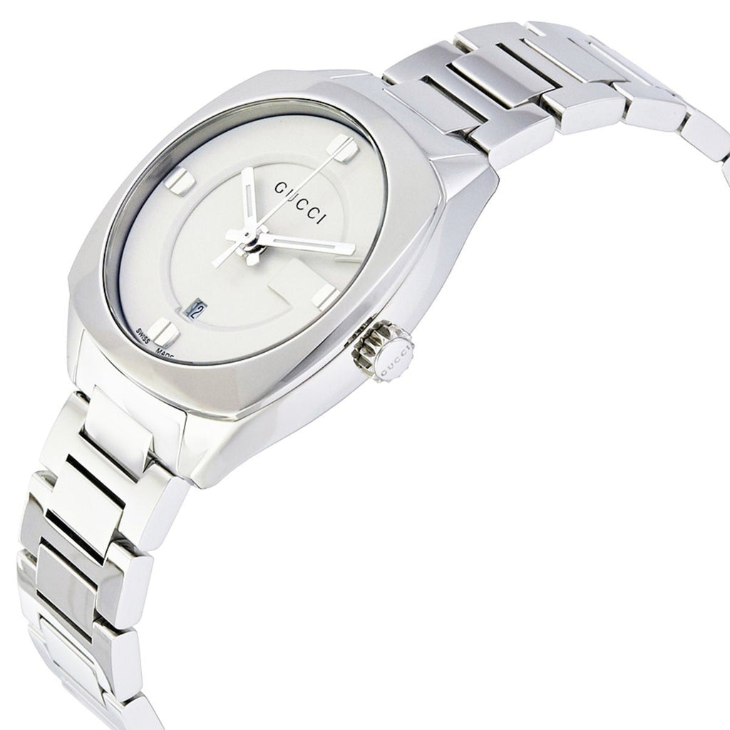 Gucci GG2570 White Dial Silver Steel Strap Watch For Women - YA142502 Buy Now By Gucci