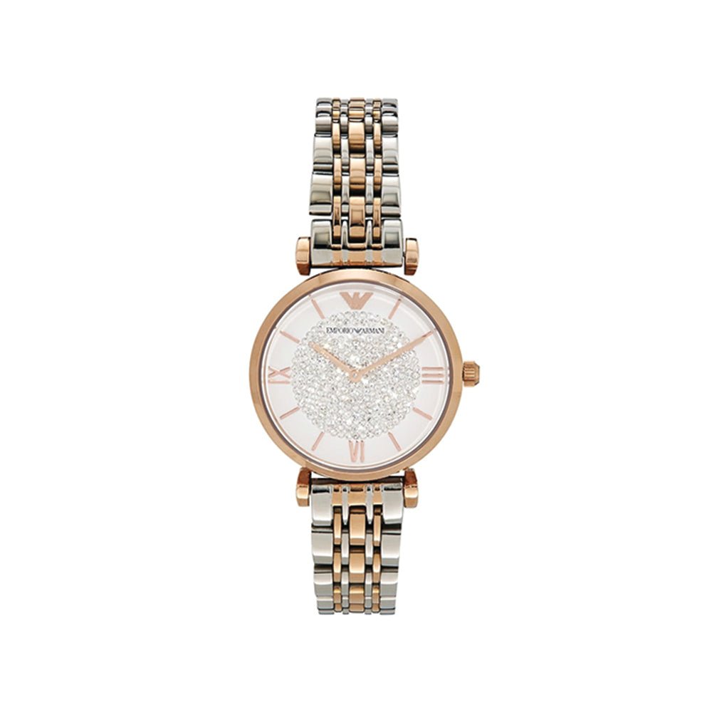Emporio Armani Gianni T Bar White Dial Two Tone Steel Strap Watch For Women - AR1926 Buy Now By Emporio Armani