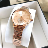 Michael Kors Portia Analog Quartz Rose Gold Dial Rose Gold Steel Strap Watch For Women - MK3839 Buy Now By Michael Kors
