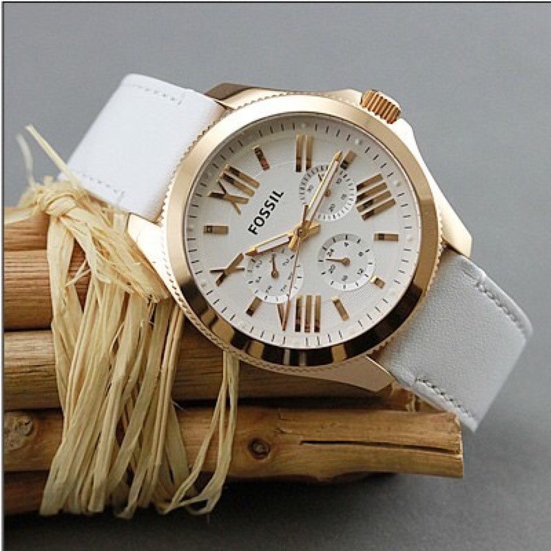 Fossil Cecile White Dial White Leather Strap Watch for Women - AM4486 Buy Now By Fossil