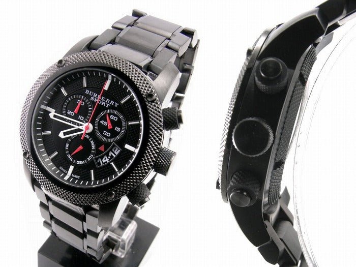Burberry Sport Chronograph Black Dial Black Steel Strap Watch for Men - BU7703 Buy Now By Burberry