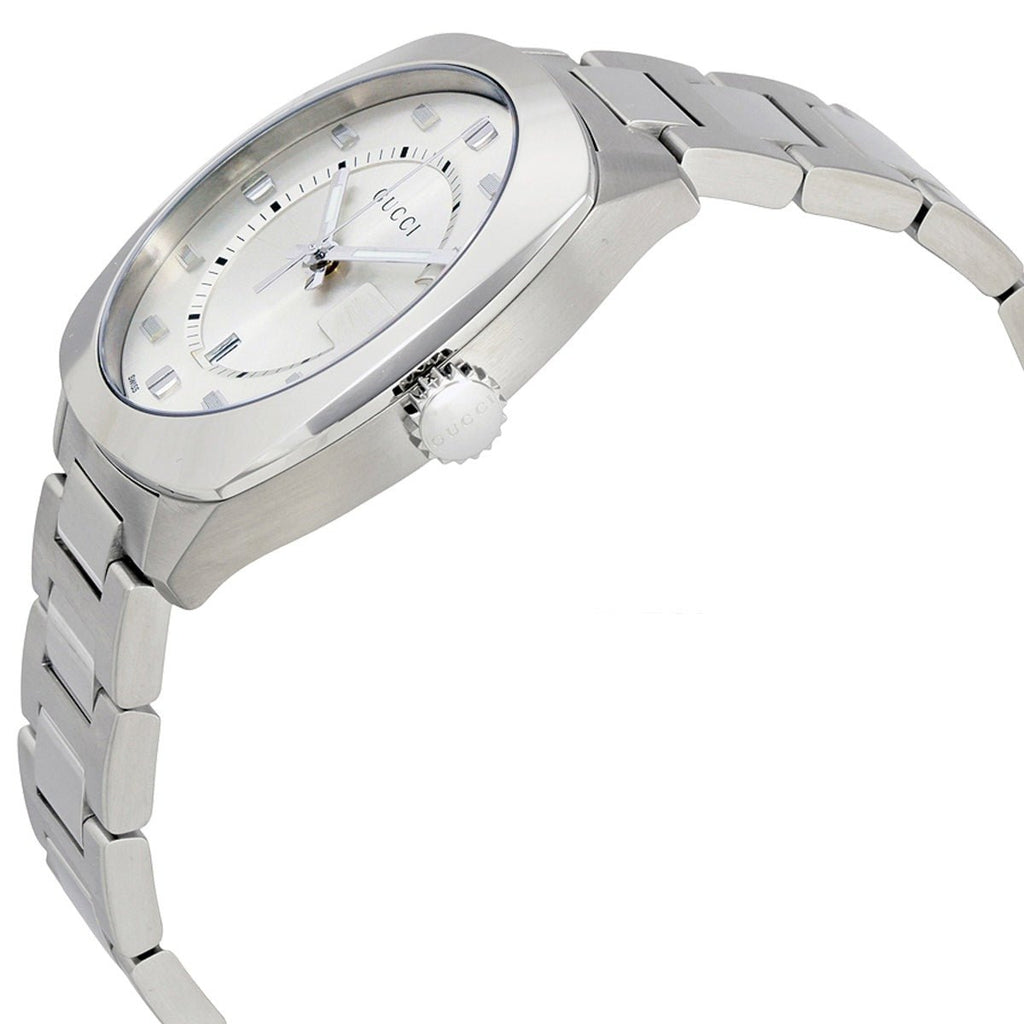 Gucci GG2570 Silver Dial Silver Steel Strap Watch For Men - YA142308 Buy Now By Gucci