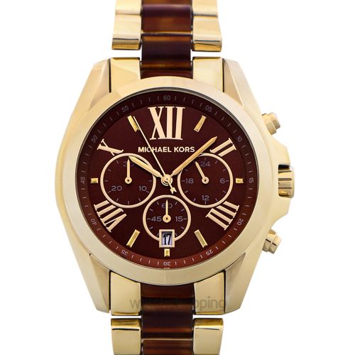 Michael Kors Bradshaw Chronograph Burgundy Dial Two Tone Steel Strap For Women - MK6269 Buy Now By Michael Kors