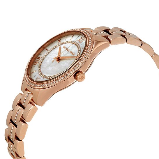 Michael Kors Lauryn Mother of Pearl Dial Rose Gold Steel Strap Watch for Women - MK3716 Buy Now By Michael Kors