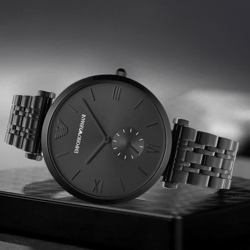 Emporio Armani Gianni T Bar Analog Black Dial Black Steel Strap Watch For Men - AR11299 Buy Now By Emporio Armani