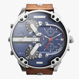 Diesel Mr Daddy Chronograph Blue Dial Brown Leather Strap Watch For Men - DZ7314 Buy Now By Diesel
