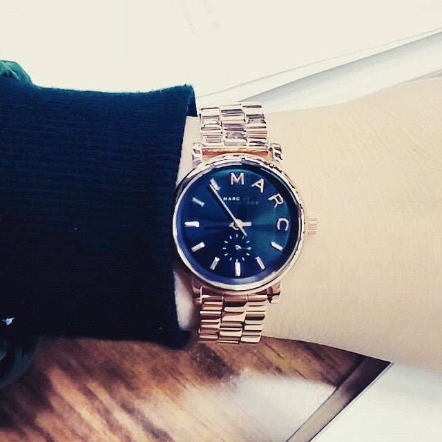 Marc Jacobs Baker Navy Blue Dial Rose Gold Steel Strap Watch for Women - MBM3332 Buy Now By Marc Jacobs