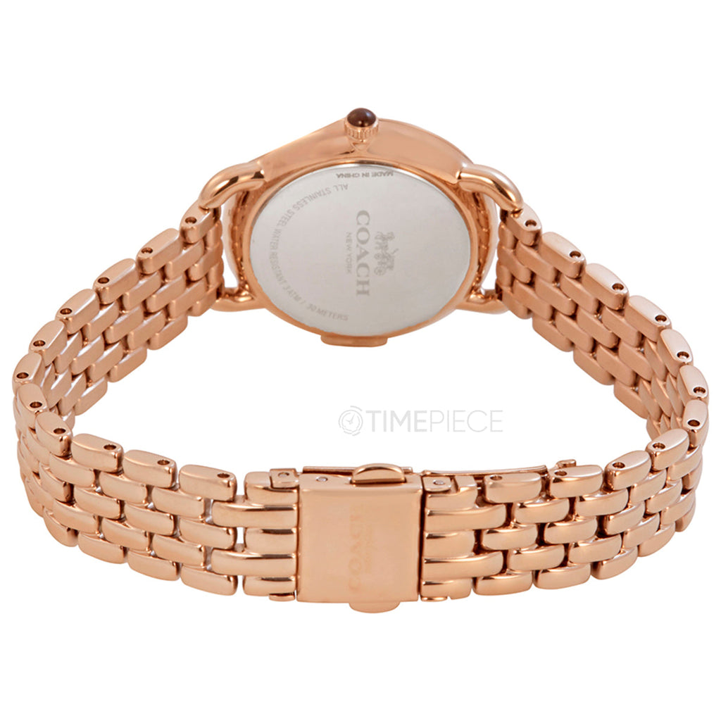 Coach Delancey Mother of Pearl White Dial Rose Gold Steel Strap Watch for Women - 14502479 Buy Now By Coach