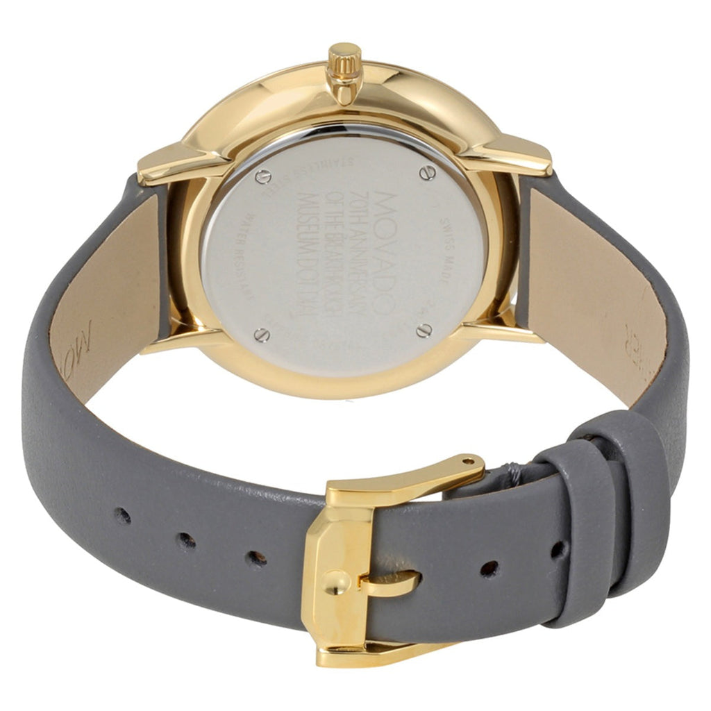 Movado 70th Anniversary Special Edition Grey Dial Grey Leather Strap Watch For Women - 0607140 Buy Now By Movado
