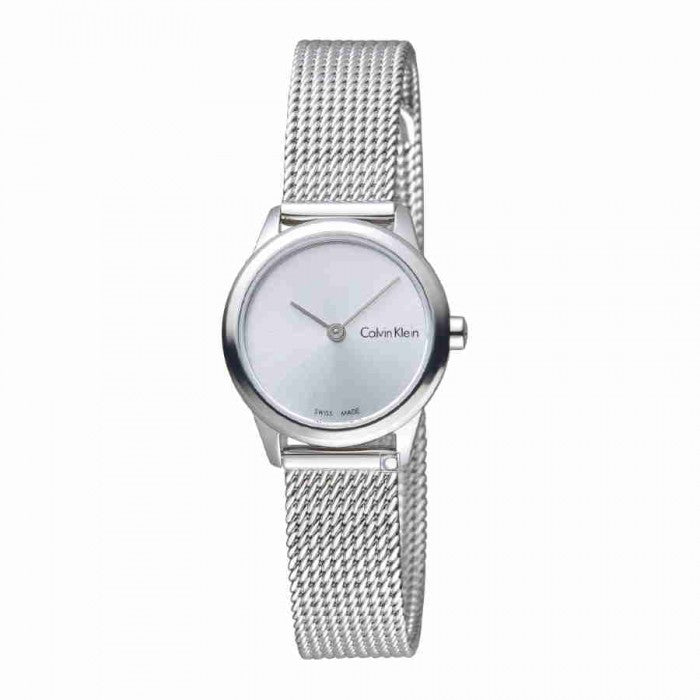 Calvin Klein Minimal White Dial Silver Mesh Bracelet Watch for Women - K3M231Y6 Buy Now By Calvin Klein