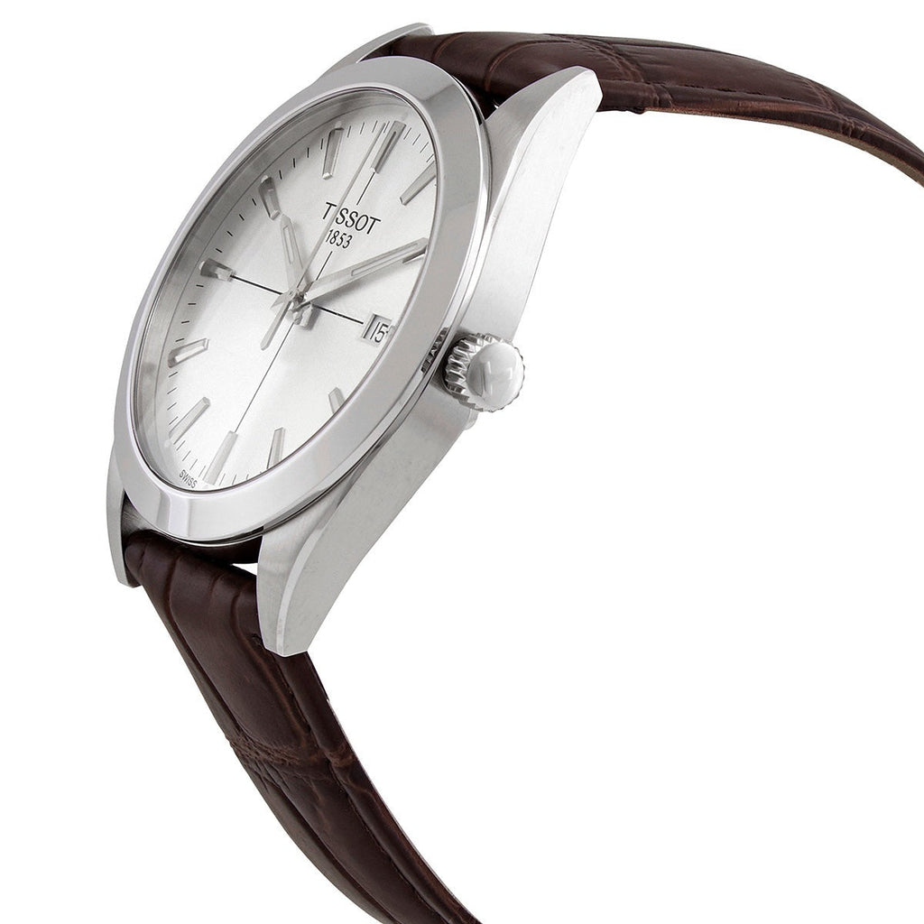 Tissot Gentlemen Silver Dial Brown Leather Strap Watch for Men - T127.410.16.031.01 Buy Now By Tissot