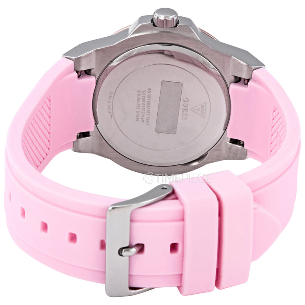 Guess Zena Quartz White Dial Pink Rubber Strap Watch For Women - W1094L4 Buy Now By Guess