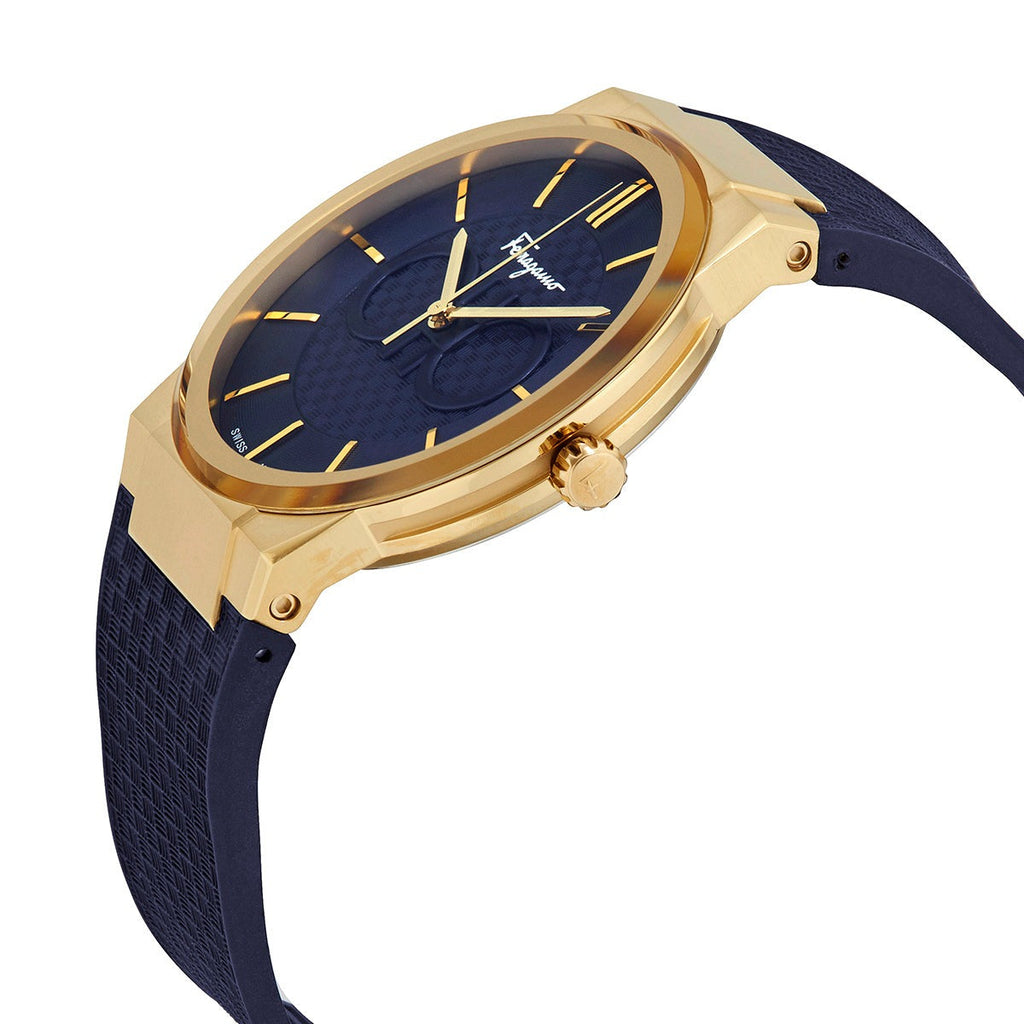 Salvatore Ferragamo Sapphire Blue Dial Blue Rubber Strap Watch for Men - SFHP00220 Buy Now By Salvatore Ferragamo