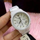 Emporio Armani Ceramica Chronograph White Dial White Strap Watch For Men - AR1453 Buy Now By Emporio Armani
