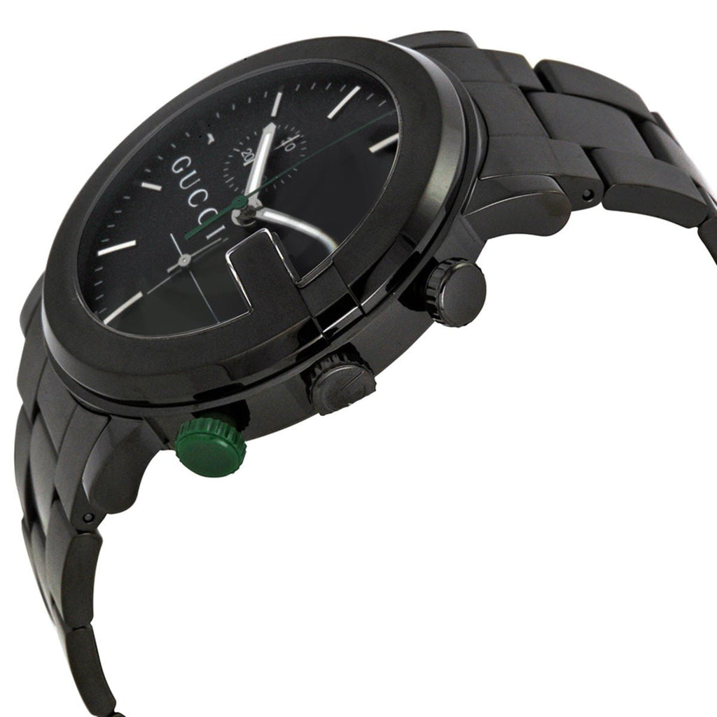 Gucci G Chrono Black Dial Black Steel Strap Watch For Men - YA101331 Buy Now By Gucci